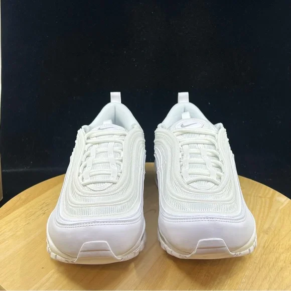 Nike Air Max 97 Triple White Wolf Grey Sneakers 921826 101 Men's Size 11 NEW - Picture 4 of 10